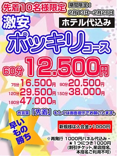 一日先着１０名「ポッキリコース」